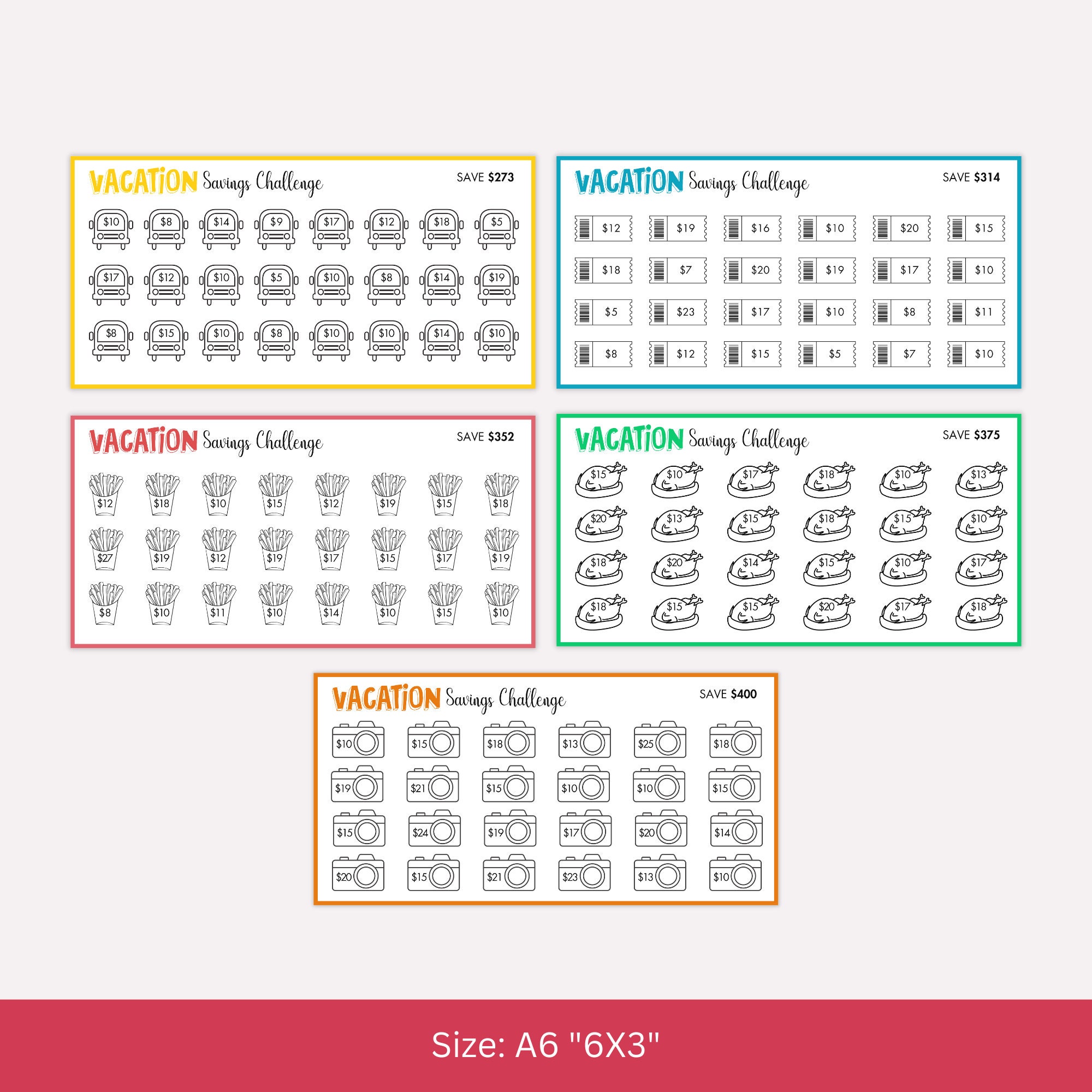 Vacation Savings Challenge Printable, Vacation Savings Tracker Family ...