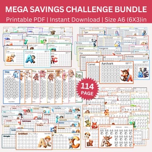 Ultimate Savings Challenge Printable Bundle, Money Saving Tracker Binder, Alphabet Low Income Saving Challenges, Budget Binder Set Of 114