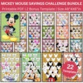 Mickey Mouse Savings Challenges Printable Bundle, Mickey Mouse Budget Binder Challenge, Digital Saving PDF, Mickey Mouse Funny Cartoon product logo