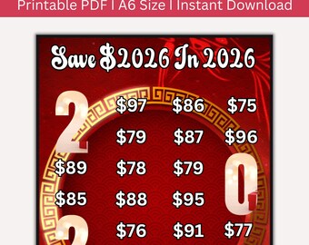 2026 Savings Challenge: A6 Budget Tracker (Printable PDF)