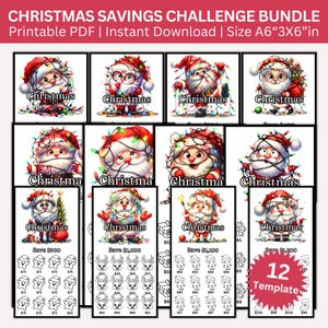 Christmas Savings Challenge Printable Bundle | Save 7,800 | Instant Download, A6 Santa Claus  Saving Challenges, Holiday Budgeting Made Easy