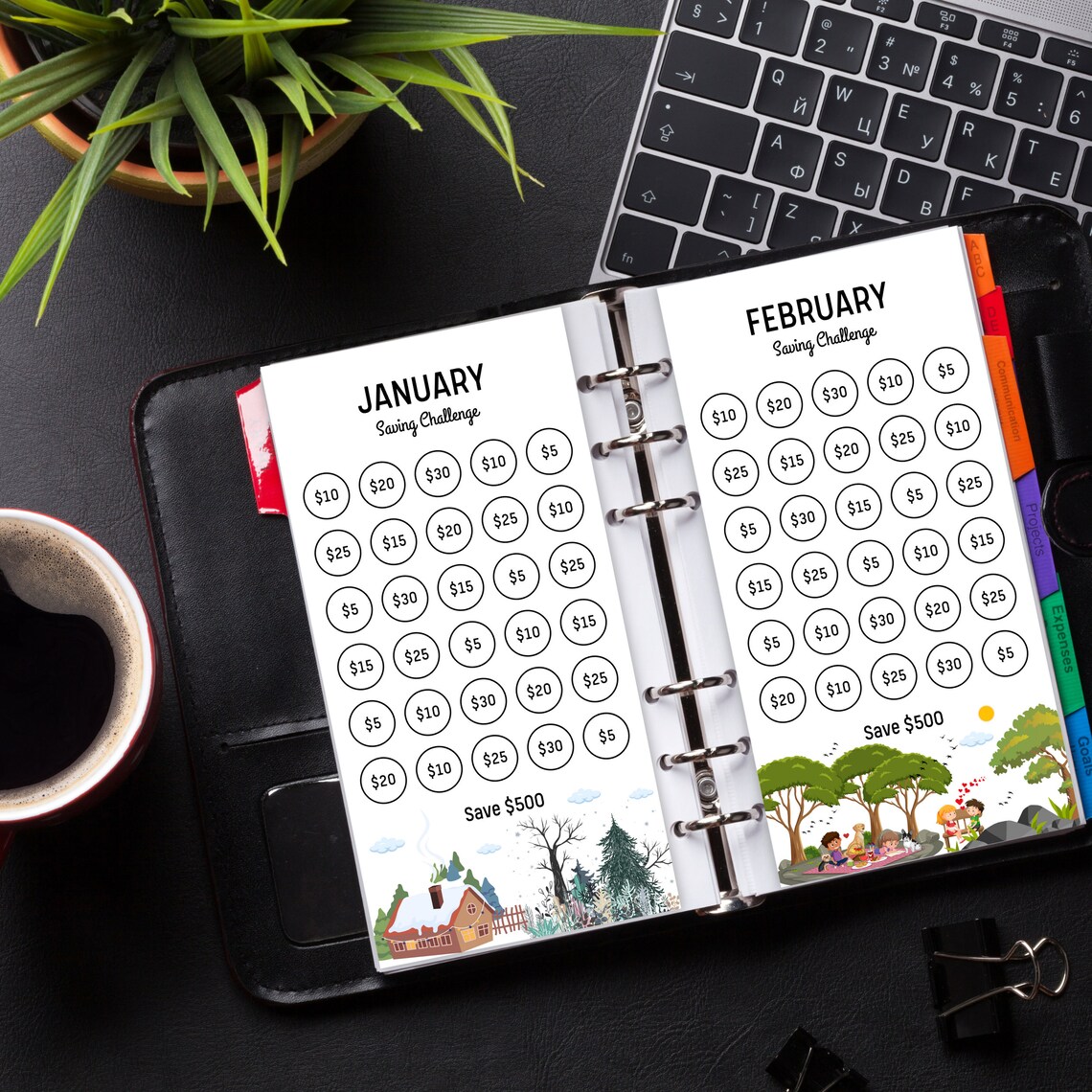 Buy Monthly Savings Challenge Printable Bundle 12 Month Savings Online ...