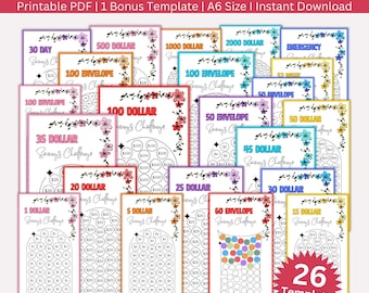 Mega Low Income Savings Challenge Printable Bundle, A6 Mini Saving Challenge, Money Savings Tracker, 100 Envelopes Challenges, Budget Binder