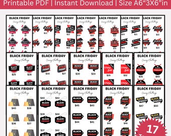 Black Friday Savings Challenge Printable, Mini A6 Black Friday Saving Challenges, Holiday Money Savings Tracker, Black Friday Budget Binder