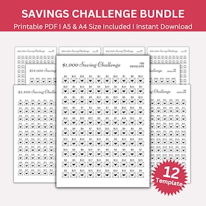 100 Envelope Box saving challenge printable binder, Money Savings Envelopes Template bundle, No spend challenge kit,  Instant Download PDF