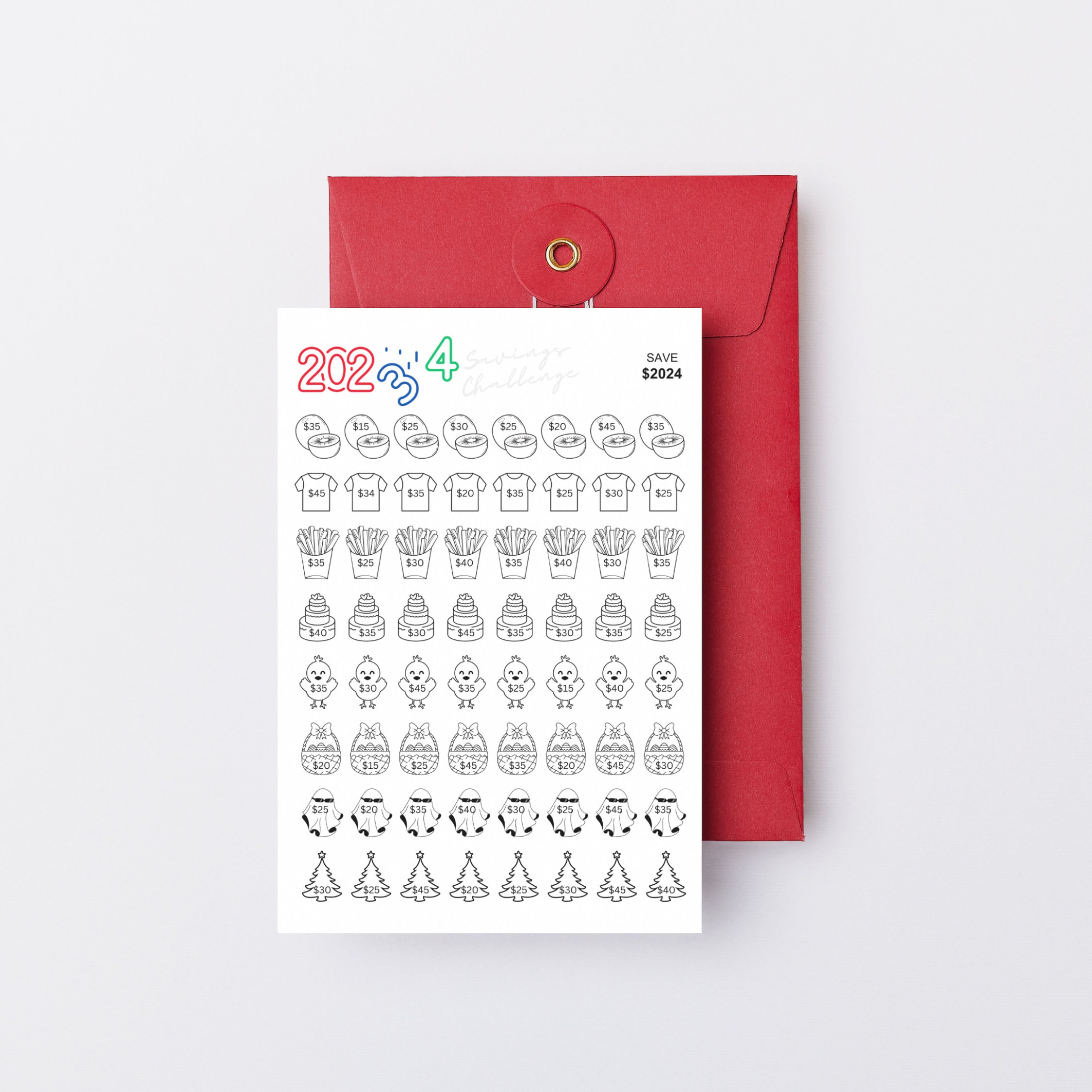 2024 Saving Challenge Printable, 2024 Money Saving Tracker , Fits A4