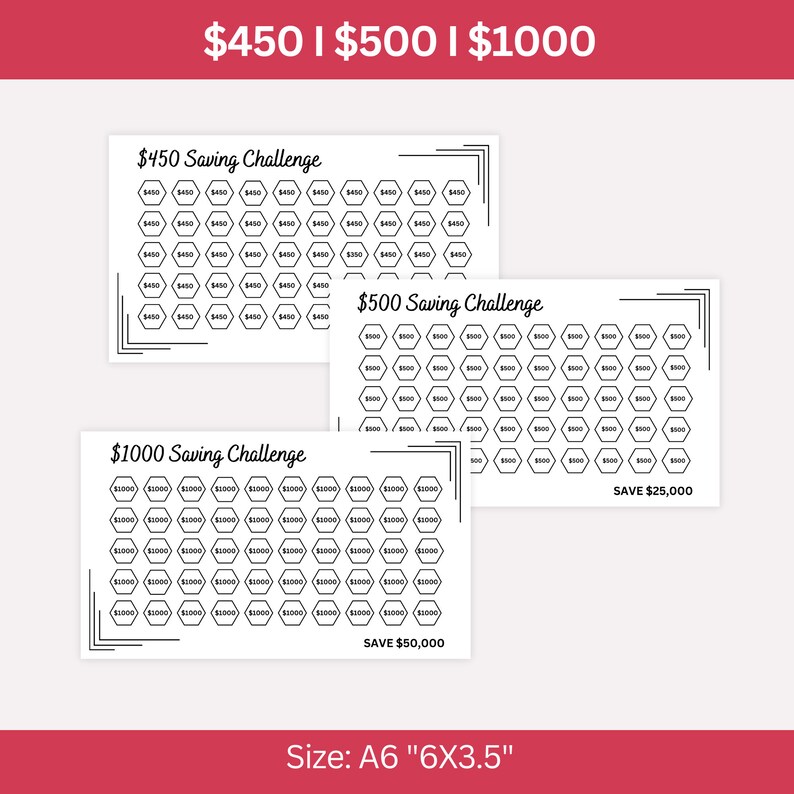 Buy Savings Challenge Printable Binder, Savings Challenge Bundle, A6 ...