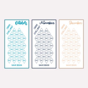 A6 Mini Monthly Savings Challenge Printable Bundle, 12 Month Saving ...