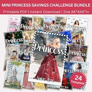 Princess Savings Challenge Printable Bundle, Cute Princess Saving Envelope Challenges,  Royal Money Tracker, Princess Cash Budget Binder