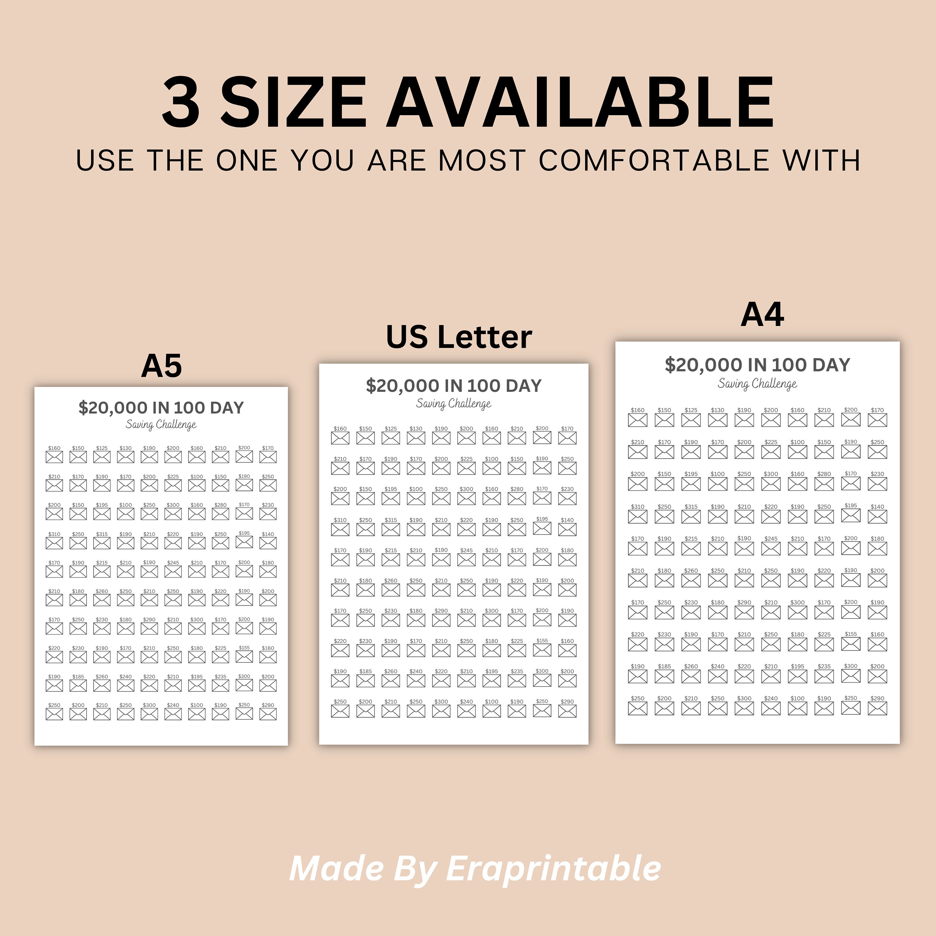 20000 Savings Challenge Printable 20000 Savings Challenge - Etsy