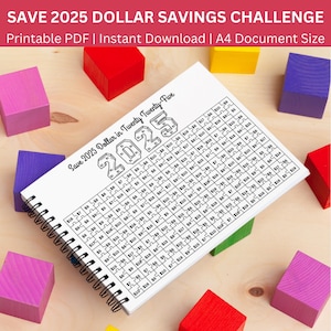2025 Savings Challenge Printable, Save 2025 in 2025, 2025 Saving Tracker