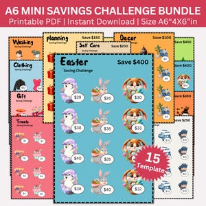 Mini A6 Savings Challenges Printable Bundle, Low-Income Budget Binder Challenge, Cash  Envelope, Money Tracker, Digital Saving Challenge PDF