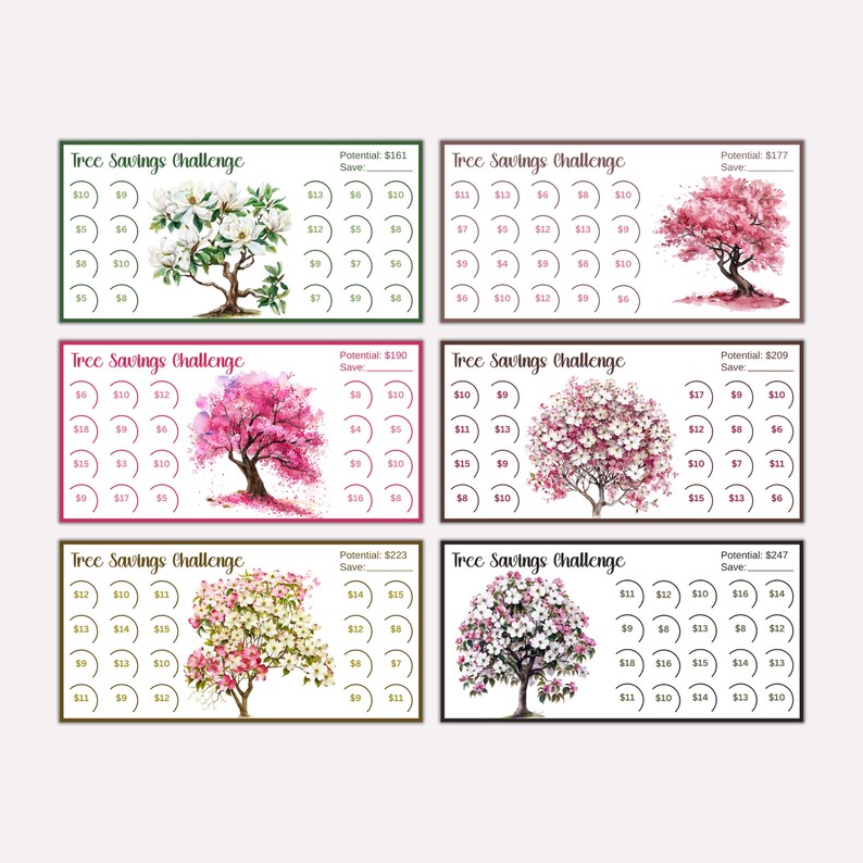 Tree Term Calendar Tree Savings Challenge Printable Bundle, Mini A6 Tree Saving Challenge ...