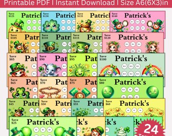 Mini Patrick's Savings Challenge Bundle, St. Patrick’s Day Saving Tracker, Fun Money Saving Challenges Game Printable, Patrick's Cash Binder