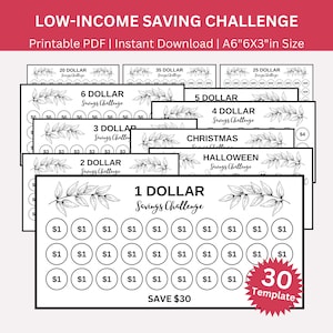 Low Income Saving Challenge Printable, Mini Saving Challenge, Money Savings Tracker Bundle, A6 Budget Binder, Cash Envelope Challenge