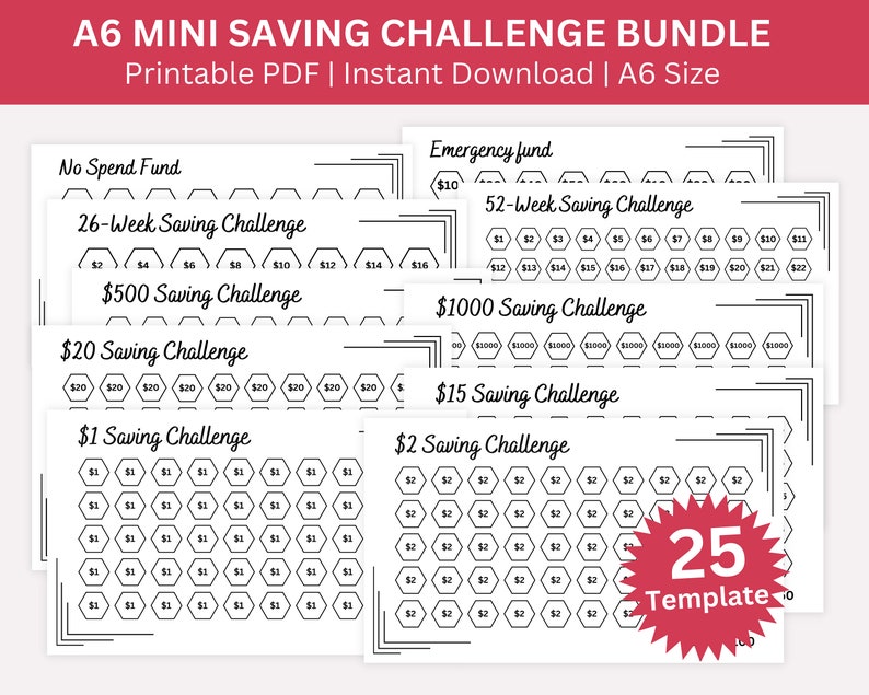 Buy Savings Challenge Printable Binder Savings Challenge Bundle Online ...