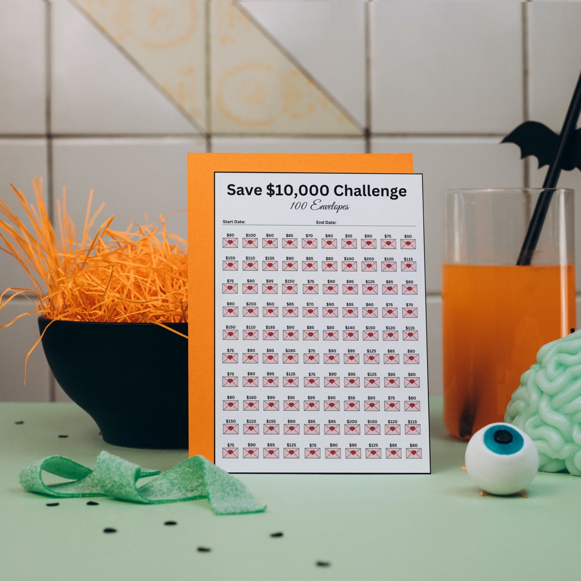 10k Savings Challenge Printable, 10000 Saving Challenge, 10 000 Savings ...