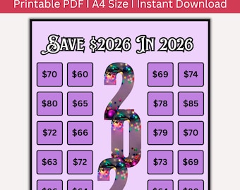 Save 2026 in 2026 Tracker, Printable Savings Chart, A4 Wall Print, Envelope Budget System, Money Planner, Digital PDF