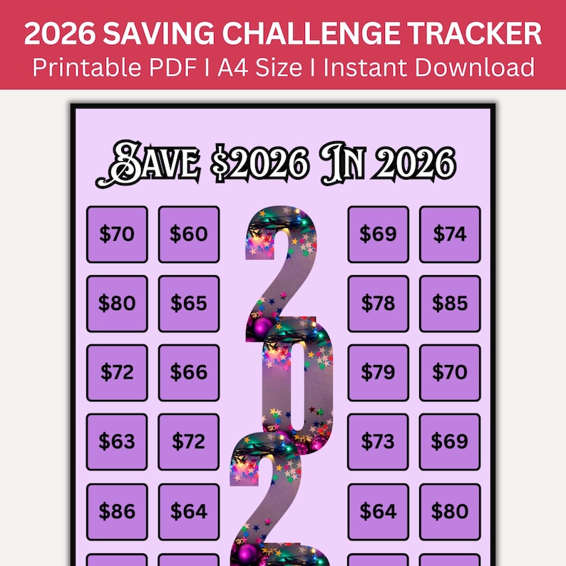 Save 2026 In 2026 Tracker Printable Savings Chart A4 Wall Print save-2026-in-2026-tracker-printable-savings-chart-a4-wall-print