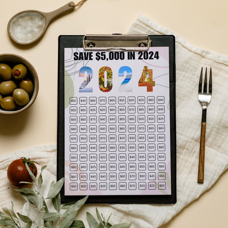 2024 Saving Challenge Printable, 2024 Money Saving Tracker , Mini Fits