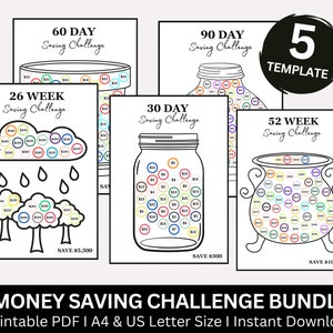 Savings Challenge Printable, Money Saving Challenge Bundle, Cash Envelope Challenge, Savings Tracker, No Spend Challenge