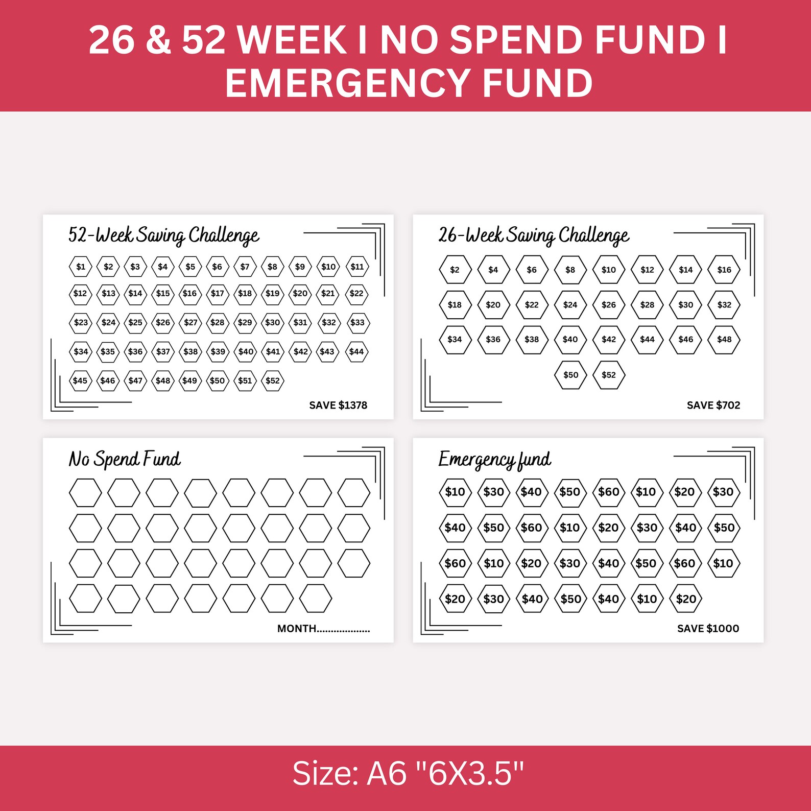 Buy Savings Challenge Printable Binder Savings Challenge Bundle Online ...