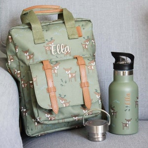 Conjunto mochila, botella y cajita guarda alimentos bebé personalizada