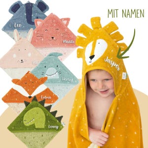 Baby towel with customizable hood, towel for birth in various designs, towel with embroidery, hooded towel Baby trixie