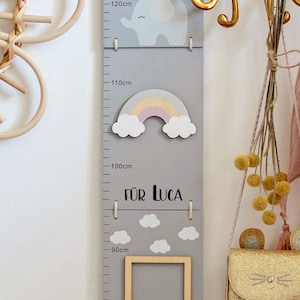 Personalisierbare Holz-Messlatte Elefant mit Bilderrahmen, Geschenk Kleinkind, Messlatte Kinder aus Holz, Geschenk 1. Geburtstag Mädchen