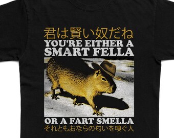 Japanese Smart Fella Capybara Vintage Style Shirt, Funny Capybara Meme T Shirt, Vintage Japanese T-Shirt