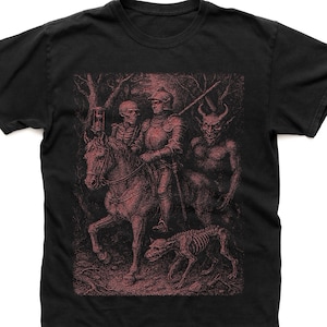 90s Dark Art Vintage Style T-Shirt, Retro Creepy 90s Shirt, Dreamy Abstract Medieval Art Shirt, Line Art T-Shirt, Devil Shirt, Knight Shirt