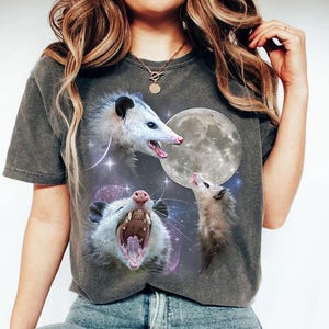 Retro Three Opossum Vintage 90s Shirt, Vintage Opossum Moon Tshirt, Possum Lovers, Funny Opossum Tee, Possum Vintage 90s Tee, Silly Shirt