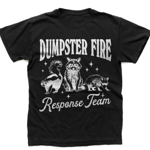 Equipo de Respuesta ante Incendios de Basurero, Camiseta Retro de Dibujos Animados, Camiseta Extraña, Camiseta Meme, Camiseta de Panda Basurero, Camiseta Unisex