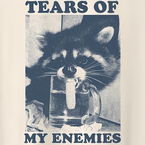 Raccoon Tears of My Enemies Shirt, Vintage silly raccoon shirt, raccoon meme shirt, weird shirt, unhinged meme T-Shirt