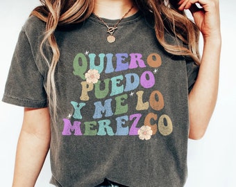 Quiero Puedo Y Lo Merezco Camisa Buena Camisa Latina Camisa Española Camiseta Spanglish Camisa Puerto Rico Camiseta Español Profesor regalos maestra camisa