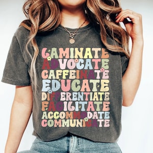 Laminate Advocate Caffeinate Educate Differentiate Facilitate Shirt Gift For Sped Teacher, Special Education Shirt