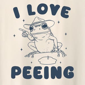 Camiseta estilo vintage con meme de rana, me encanta orinar, meme de rana vaquera, camiseta de panda de basura, meme tonto, meme de rana de dibujos animados, ropa Weirdcore