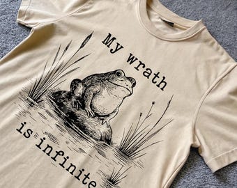 My Wrath Is Infinite, Retro Funny Weirdcore Frog Meme Shirt, Weird Mystical Toad Shirts, Frog Lovers Gag Gift Top, Funny Mental Health Shirt