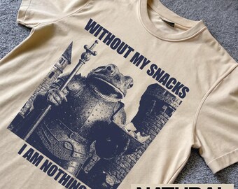 Vintage Mittelalter Zauberer Frosch ohne meine Snacks bin ich nichts, Weirdcore Kleidung, Goblincore, lustiges Meme T-Shirt
