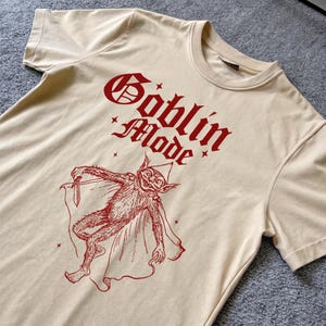 Modo Goblin, Camiseta Medieval Extraña, Camiseta Goblincore, Camiseta Vintage Divertida, Camiseta de Arte Oscuro, Estilo Tatuaje de los 90, Camiseta Medieval Retro Y2K