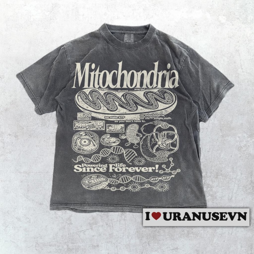 Mitochondria Vintage Science T-shirt, Retro Biology Graphic Tee