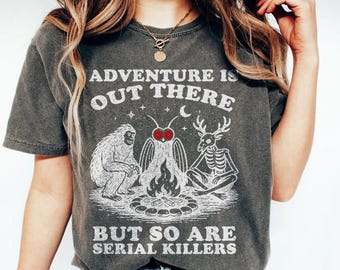 Vintage Cryptid Serial Killers Shirt, Funny Mothman Sasquatch Wendigo T-Shirt, Cryptid Art, Cryptozoology Weirdcore Tee