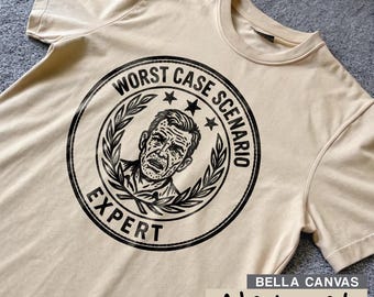 Worst Case Scenario Expert, Vintage Style - Unisex t shirt, meme graphic tee sarcastic t-shirt cursed tshirt unhinged humor top viral shirt