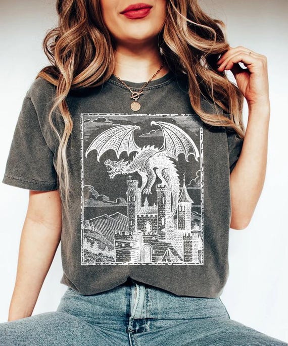 Dragon Vintage Dark Art 90s Shirt, 90s Tattoo Shirt, Retro