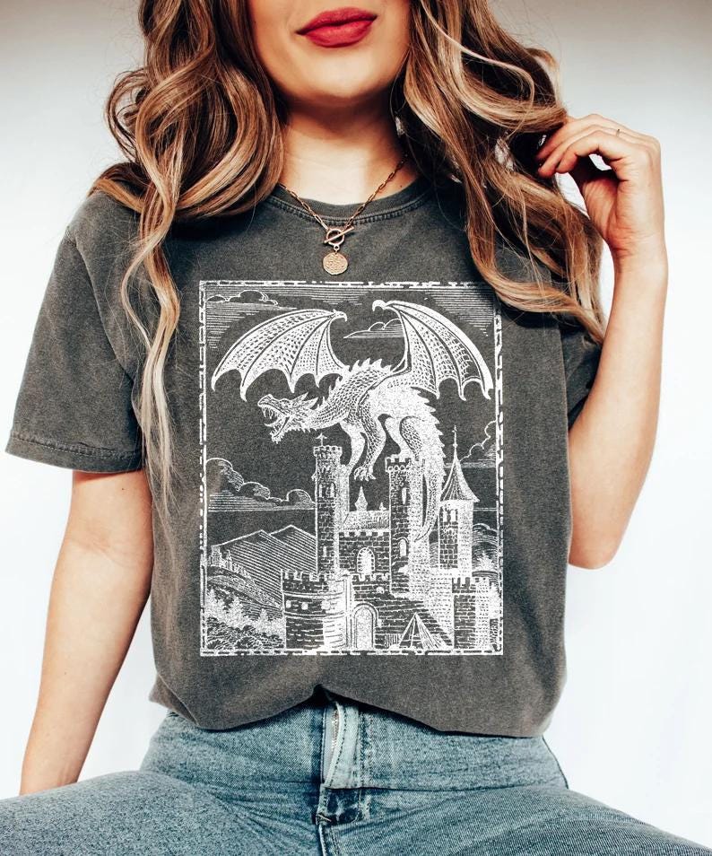 Dragon Vintage Dark Art 90s Shirt, 90s Tattoo Shirt, Retro