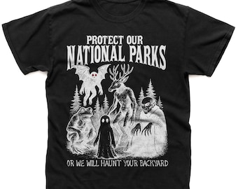 Retro Mothman Shirt, Cryptid tshirt, Cryptidcore aesthetic, Wendigo tee, Weirdcore Vampire gifts, Folk Horror Clothing, Alt National Park