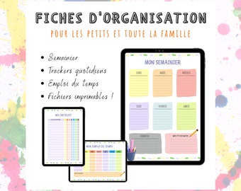 Organization sheets to print for children | Weekly, Schedule, Planning, To do list | Kindergarten, primary, college