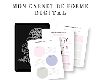 Fitness Planner: my 3-month digital fitness diary | Printable | Agenda with sports, nutritional and holistic well-being monitoring