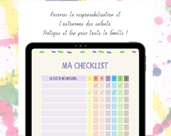 Printable poster with to do list and checkboxes for children from kindergarten to elementary school