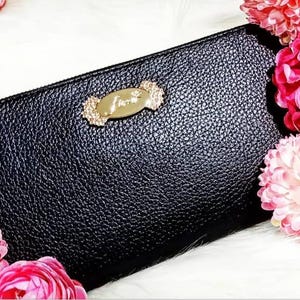 Beautiful genuine leather women's wallet, genuine lambskin wallet, zip around genuine leather and sheepskin wallet
